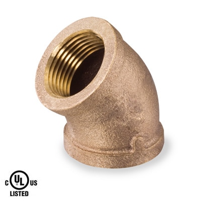 Rapid Air 45 Degree 1/2 NPT Pipe Thread Brass Street Elbow